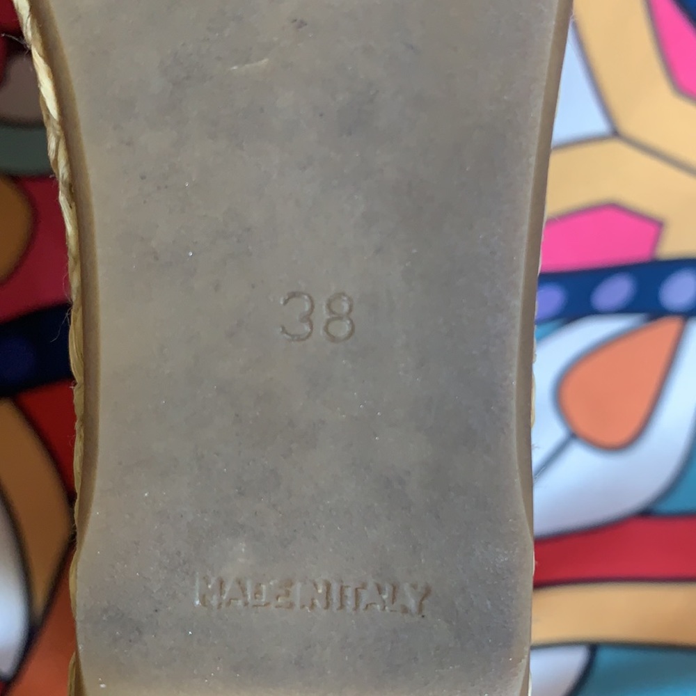Authentic Prada Orange leather wedge slides size 38 Made in Italy. - Picture 6 of 7